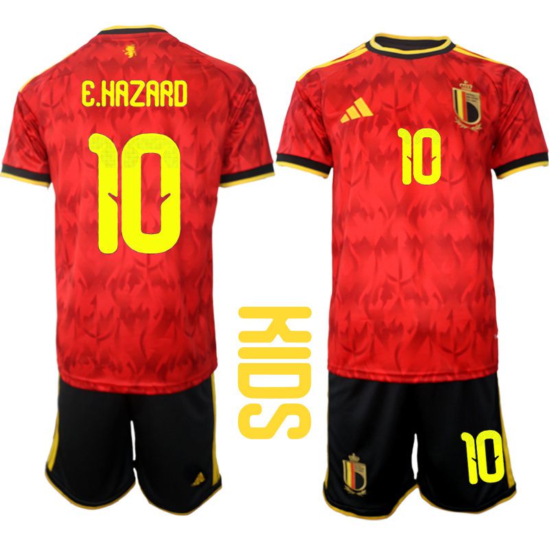 Youth 2026 World Cup National Team Belgium home red #10 Soccer Jersey 01